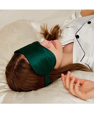 Silk Satin Sleeping Eye Mask - Dark Green Sleep Mask for Men & Women | Soft Breathable Blackout Eye Cover | Perfect Travel & Wedding Gift - Buy Online on GoSupps.com