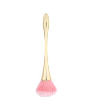 Nail Art Staubbrush - Manicure Tool for DIY Nail Cleaning | Fashion Gel Accessories - Pink Head & Gold Brush - Buy Online on GoSupps.com