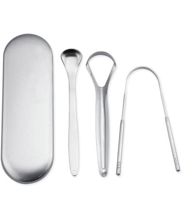 VOANZO Stainless Steel Tongue Cleaner Set - 4 Pieces for a Fresh Clean Mouth | Best Oral Hygiene Tool for International Shipping - Buy Online on GoSupps.com