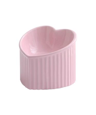 Ceramic Raised Cat Bowls, Tilted Elevated Food or Water Bowls , Stress Free, Backflow Prevention, Dishwasher and Microwave Safe, Lead & Cadmium Free Pink