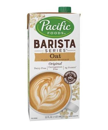 Pacific Natural Foods Oat Milk Barista Series-Non-Dairy Gluten Free- 32 oz ea- case of 4