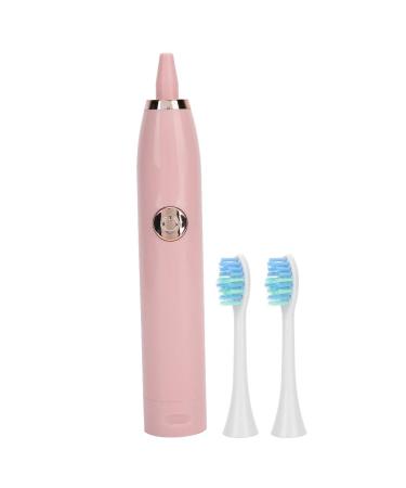 Pink waterproof electrical sound toothbrush vibrating soft bristles automatic toothbrush for adults interchangeable toothbrush heads cleaning and lightening for at home (pink)