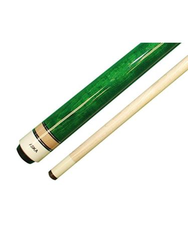ASKA L3 No Wrap Pool Cue Stick, 58" Hard Rock Canadian Maple, 13mm Hard Tip, 5/16x18 Stainless Steel Joint 21-Ounce Green