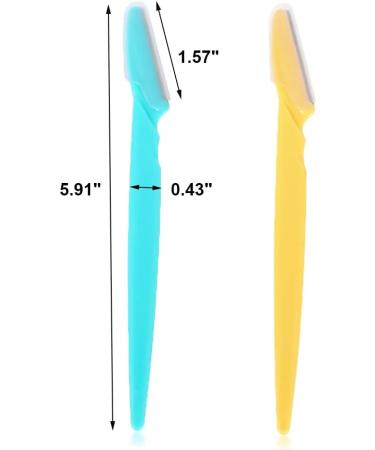40 Pcs Eyebrow Razor Laicky Eye Brow Trimmer Shaver Facial Face Hair Remover Exfoliating Dermaplaning Tool Kit Stainless Steel Blades with Cap Eyebrow Shaper for Women Men Makeup (Blue Yellow) - Buy Online on GoSupps.com