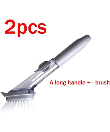 Kecung 2Pcs Dish Brush Dish Scrubber Kitchen Dish Scrub Brush with Handle Dish Cleaning Brush Dish Wand for Dishes/Pots - Grey - Buy Online on GoSupps.com