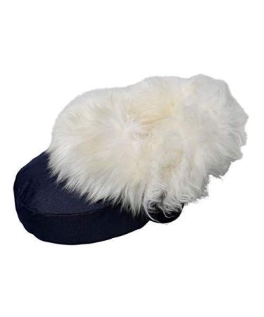 Lambskin - FOOT WARMER cuddly Merino sheepskin natural fur blue/white