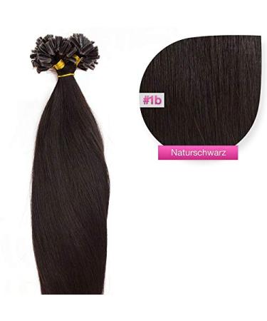 Keratin Bonding Hair Extensions 100% Remy Real hair hair extension (#1b natural black - 250 strands 0.5 g - 30 cm) U -tip Exention Remy Quality by Glamxtensions 250 strands - 30cm - 0.5g (total 125g)
