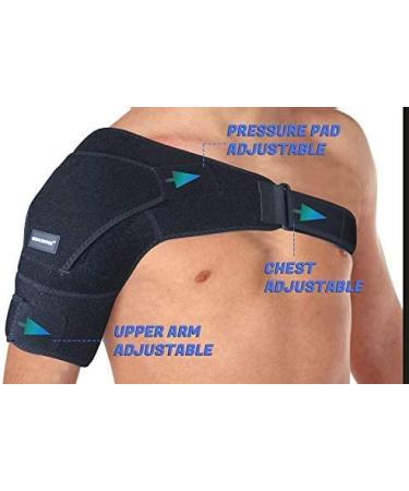 Adjustable THX4Copper Shoulder Bandage - Compression Support for Shoulder Pain Relief | Left S/M - Buy Online on GoSupps.com