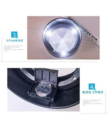 5 Times Cylinder 3 LED Lights K9 Optical Glass Lens Reading Magnifying Glass Desktop Crafts Wenzhen Mirror - Buy Online on GoSupps.com