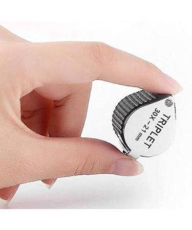 Magnifying Glasses Vision aids 30X Folding Portable Magnifying HD Glass Lens for Jewelry Repair Security Identification Tool Silver 24 * 25 * 60mm Stationery Office Supplies 1PCS Journey - Buy Online on GoSupps.com