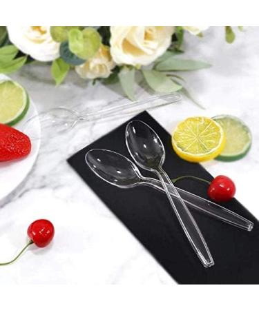 360 Clear Plastic Spoons - Heavyweight Disposable Cutlery - 6.7inch Heavy Duty Utensils for Parties and Restaurants - Buy Online on GoSupps.com