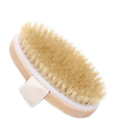 Dry Body Brush - Exfoliating Brush-100% Natural Boar Bristles Bamboo Shower Bath Brushes  Wood Anti Cellulite Brush  Body Massage Glowing Skin  Improves Lymphatic Functions  Blood Circulation