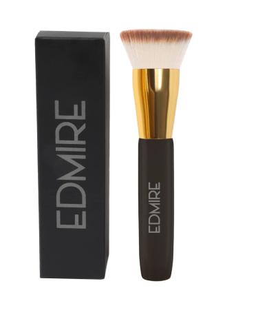 EDMIRE Foundation Brush Kabuki Flat Top Makeup Brushes for Liquid Foundations Blending or Buffing Brush Powder Foundation Brush Full Coverage Make up brush for Face Primer Liquid Cream Concealer Kabuki Brush - Black