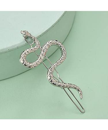 Silver Snake Hair Clips Set - Vintage Decorative Metal Barrettes for Women and Girls - 2pcs Punk Hair Pins for Thick and Thin Hair - Buy Online on GoSupps.com
