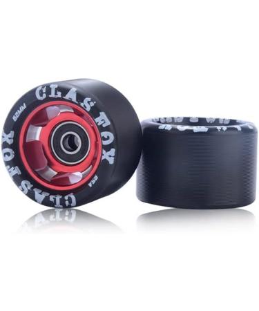 CLAS FOX 95A Speed/Derby Aluminum Roller Skate Wheels - Set of 8 Black PU Red Core - Buy Online on GoSupps.com