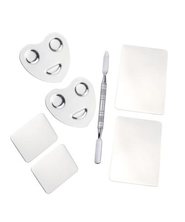 Didiseaon Didiseaon 1 Square Tray Makeup Mixing Tray Metal Serving Tray Nail Art Ring Nail Polish Mixing Tray Nail Color Mixing Nail Mix