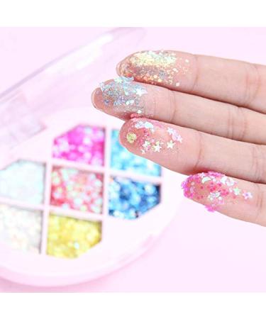 AKARY Glitter Eyeshadow Palette - 7 Colors, Long Lasting Waterproof Formula for Party and Holiday Makeup - High Pigmented Eye Shadow Powder (01) - Buy Online on GoSupps.com