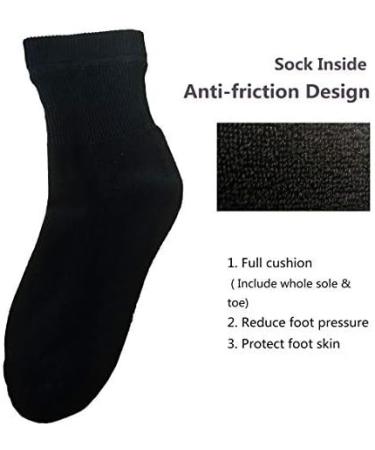 Copper Infused Diabetic Socks - Super Stretch Comfort for Men and Women (Black, 2 Pairs) - Buy Online on GoSupps.com