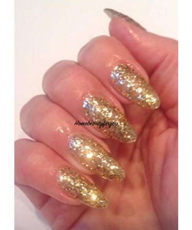 Bluesky Gold Party Collection Choose your Gel Glitter or Sparkle Nail Gel Polish UV LED Soak Off 10ml (KS1049)