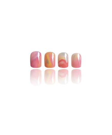 Square Fake Nails - Short Press-On Color Gradient Full Cover Acrylic Nails (24 Pcs) for Instant Manicure | Glossy Glue-On Design - Buy Online on GoSupps.com
