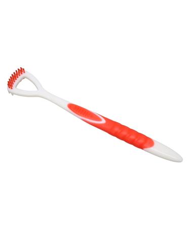 Tongue Scraper Ergonomic Bad Breath Removal Oral Care Cleaning Tool Handle Plaque Removal Breath Refreshing (Red)