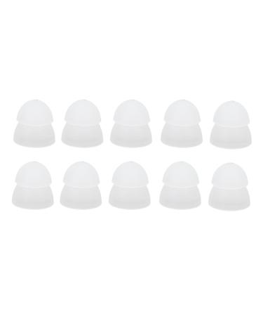 10 pieces of hearing aid domes 8 mm fungus soft silicone double-layered closed washable antistatic earplugs for hearing amplifiers hearing aids (white)