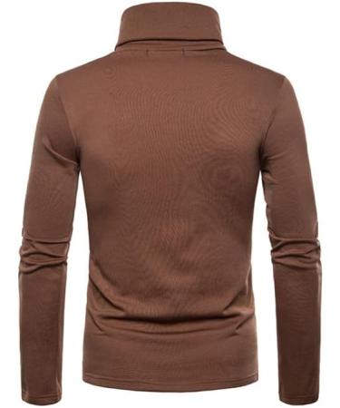 MAQUIDE Men's Slim Fit Thermal Turtleneck Sweater - Dark Brown | Size Medium - Buy Online on GoSupps.com