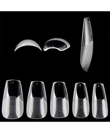 120 matte ballerina press-on tips - short full cover nails in coffin shape for nail design