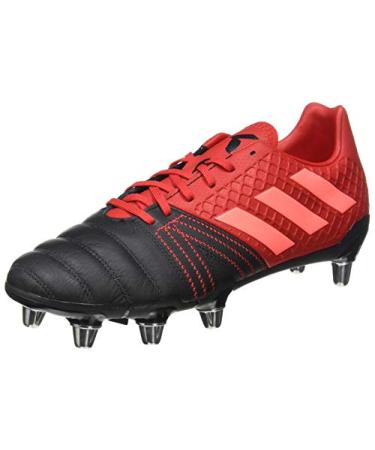 adidas Men's Kakari Elite (sg) Rugby Shoe, Core Black/Signal Coral/Scarlet, 12.5 UK