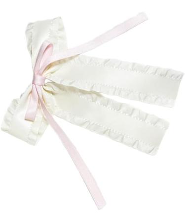 Limtula Pleated Trim Bowknot Shape Hairpin for Teenager Girl Elegances Charm Ribbon Hair Barrettes for Sweet Hair Styling Tool White 6 - Buy Online on GoSupps.com