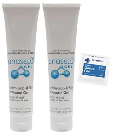 Anasept Skin and Wound Gel 3 oz. Tube (Pack of 2)
