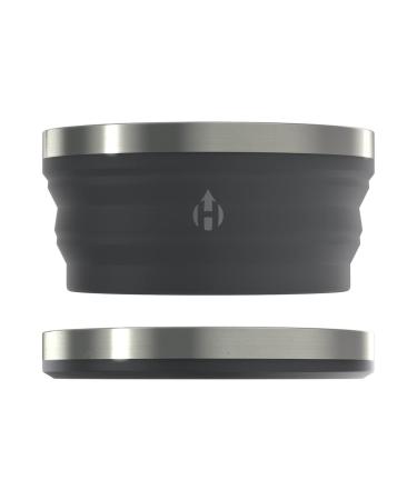 HYDAWAY Collapsible Bowl | Portable, Packable Dish for Camping, Hiking, Backpacking, Campervans, Travel, Kids and Pets | 1-Quart Capacity (Jet Black)