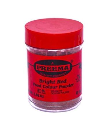 Preema | Bright Red Food Colour Powder 12X25g | Create Color full Cake & Icing | Premium Quality Bright Colour Powder