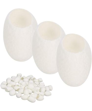 Saluaqui Exfoliating Silkworm Cocument for Meehead Removal Natural Silk Cocoons with Fibroin 50 Pieces Facial Care Silkworm Balls for Deep Cleansing and Exfoliation - Buy Online on GoSupps.com