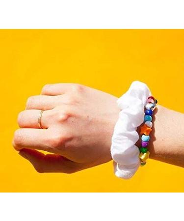 10 Pack White Cotton Scrunchies for Tie Dye Hair - Elastic Hair Ties Ponytail Holders - Party Accessories - 10 Count - Buy Online on GoSupps.com