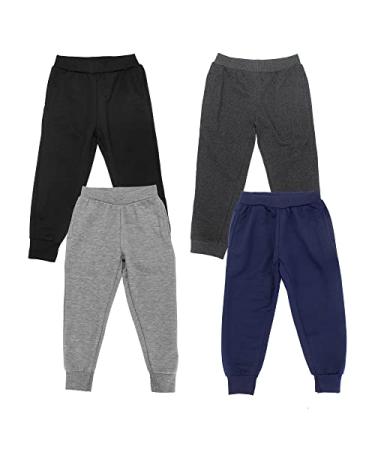 Studio 3 Boy Sweatpants  4 Pack Active Fleece Jogger Pants 7 Black/Charcoal/Heather Grey/Navy