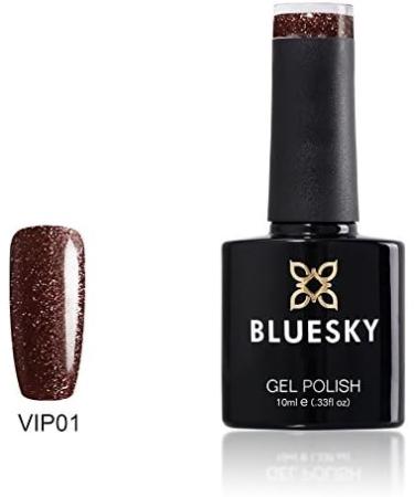 Bluesky Nail Gel Polish Brown Chocolate Brown Gold Shimmer Fine Glitter Sparkle VIP01 UV LED Soak Off 10ml - Buy Online on GoSupps.com