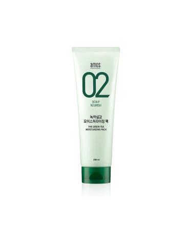 AMOS PROFESSIONAL The Green Tea Moisturizing Hair Mask 8.45 oz (250ml) | Nourishing and Moisturizing Hair Mask for Hair Growth | Deep Conditioner | Korean Hair Growth Mask Renewal