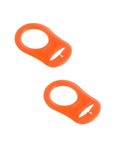 Lmyzcbzl Silicone Dummy Clips Adapter 2 Pcs Silicone Button Ring Silicone Adapter Ring Dummy Pacifier Clip Adapter for Button-Style Pacifier orange