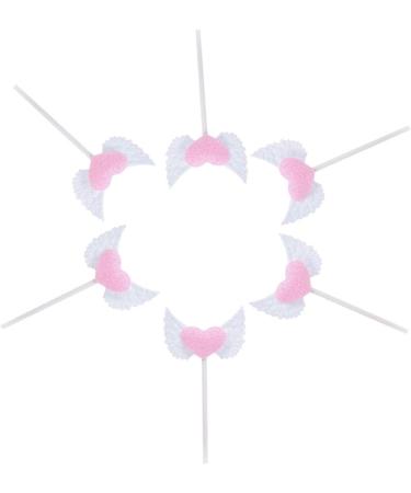 ibasenice 20pcs Bridal Shower Heart Fruit Picks Baby Shower Holiday Cupcake Picks Valentines Cupcake Topper Capacillos Para Cupcake Glitter Cake Decorations Paper Cup Bride Wedding White - Buy Online on GoSupps.com