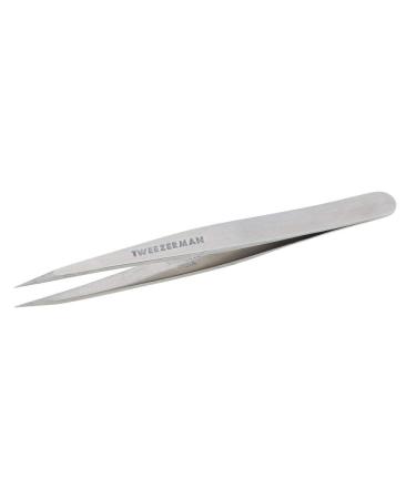 Tweezerman Stainless Steel Point Tweezer - Eyebrow Precision Tweezers, Facial and Ingrown Hair Removal (Classic Stainless) Silver