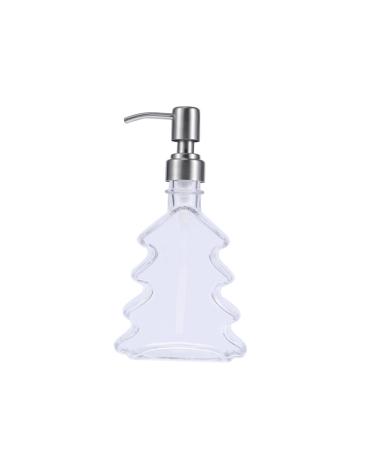 minkissy Emulsion Liquid Container Refillable Liquid Bottle Tree Shape Liquid Container Toiletries Container Lotion Pump Clear Shampoo Conditioner Lotion Bottle Soap Storage Bottle Glass