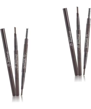 FRCOLOR 2pcs 2 1 Brush Pencil Coffee Long Lasting Makeup Eyebrow Auto-for Eye in Waterproof Brow Light 1 count (Pack of 1) As Shownx2pcs - Buy Online on GoSupps.com