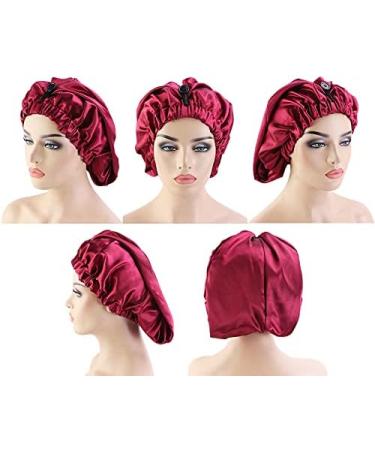Women's Extra Large Satin Sleep Cap for Long Curly Hair - Long Satin Hair Bonnet for Sleeping - Hair Protection and Elastic Fit - Buy Online on GoSupps.com