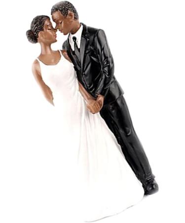 Wedding Cake Topper Resin African American Couple Figurine Centerpiece Decorations for Wedding Anniversary - Buy Online on GoSupps.com