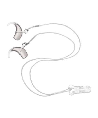 Hearing Aids Clip for Adults Seniors - Portable Hang Rope Anti-lost Rope Security Clip Fixation Cord Protection Rope for Hearing Amplifiers Grey