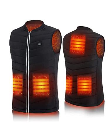 KONCL Heated Vest for Men Women with Battery Pack Included USB Electric Heating Vest Rechargeable Lightweight Warming vests Large Black01-unisex