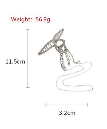 Jumwrit Geometric Silver Tassel Hair Claw Clips - Non-slip Hair Accessories for Styling Thin or Thick Hair | Fashion Hair Clamps for Women & Girls - Buy Online on GoSupps.com