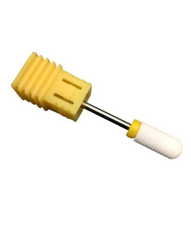 GLOA Electric Nail Drill Bit Nail File Bits Cuticle Remover Bits Round End Drill Bit Cuticle Clean Polishing Manicure Tool Yellow