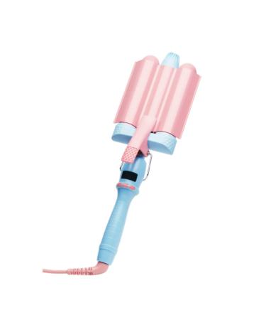 Flower Beauty Deep Jumbo 3-Barrel Waver - 1.25" Tourmaline Ceramic Triple Barrel Curling Iron for Effortless Beach Waves - Simple Clamp, Adjustable Heat Setting Deep Waver - Beach Waves Hair Curler